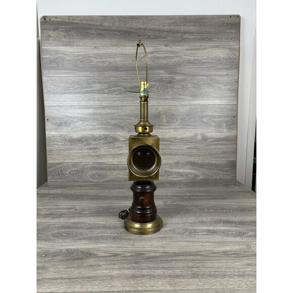 Vintage Railroad Parlor Brass Electric Lamp Lantern Housatonic 1852